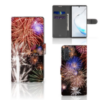 Samsung Galaxy Note 10 Wallet Case met Pasjes Vuurwerk - thumbnail