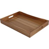 Excellent Houseware dienblad van bamboe hout - 50 x 35 x 6 cm - bruin - Hoge opstaande rand Excellent Houseware dienblad van bamboe hout - 50 x 35 x 6 cm - bruin - Hoge opstaande rand