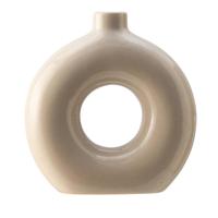Leen Bakker - Vaas Linea - Naturel - 23x22x7 Cm - Keramiek - Beige