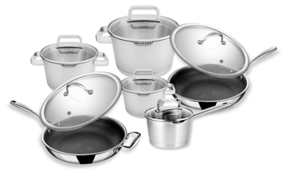 Sola pannenset Diamond + Stahl Cookware koekenpannenset Hybrid - ø 24 en 28 cm - 6 Delig