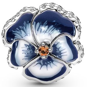 Pandora 790777C02 Bedel Blue Pansy Flower zilver-emaille-zirconia blauw-wit