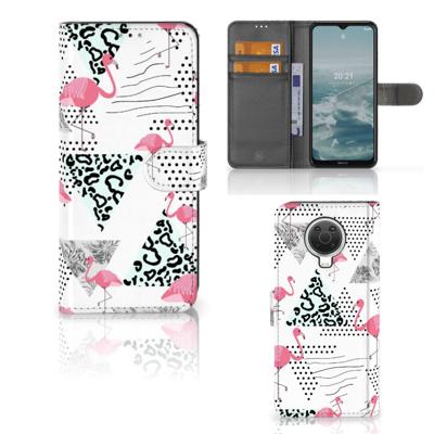 Nokia G10 | G20 | Telefoonhoesje | Met pasjeshouder | Flamingo Triangle