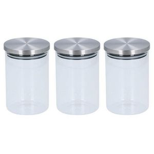 3x Glazen voorraadpot / snoeppot 800 ml