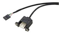 Renkforce USB-kabel USB 2.0 Shrouded header 4-polig, USB-A bus 0.60 m Zwart Schroefbaar RF-5719748