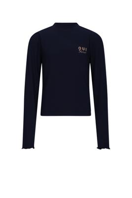 NoBell winter jersey crop top meisjes - navy blauw - Krop - rib
