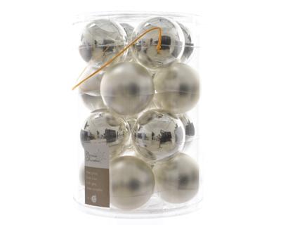 Kerstbal glas glans-mat 80mm zilver - Ksd