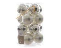 Kerstbal glas glans-mat 80mm zilver - Ksd