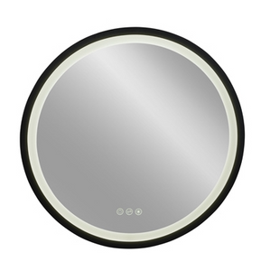 Plieger Nero Round ronde spiegel LED met touch 100cm zwart