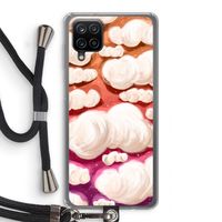 Katoen Wolken: Samsung Galaxy A12 Transparant Hoesje met koord