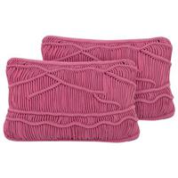 Beliani - KIRIS - Sierkussen set van 2 - Roze - 30 x 50 cm - Katoen