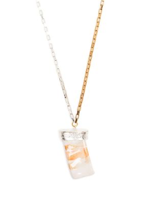 Nick Fouquet collier à pendentif slogan - Blanc