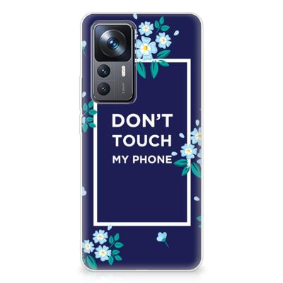 Xiaomi 12T | 12T Pro Silicone-hoesje Flowers Blue DTMP Xiaomi 12T | 12T Pro Silicone-hoesje Flowers Blue DTMP
