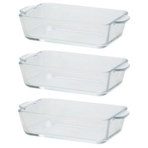 Rechthoekige glazen kleine ovenschaal - 1x - 500 ml - 16 x 11 x 4,5 cm - Ovenschotel schalen