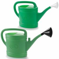 2x stuks kunststof tuin gieters 9 en 12 liter groen