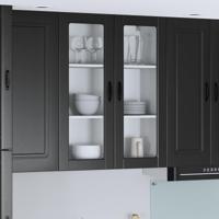 Keukenkast aan de muur Zwart 80 x 31 x 100 cm Bewerkt hout