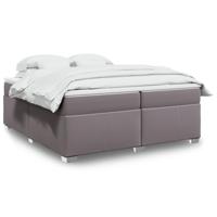 Boxspring met matras kunstleer grijs 200x200 cm