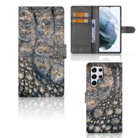 Samsung Galaxy S22 Ultra | Telefoonhoesje | Met pasjeshouder | Krokodillenprint