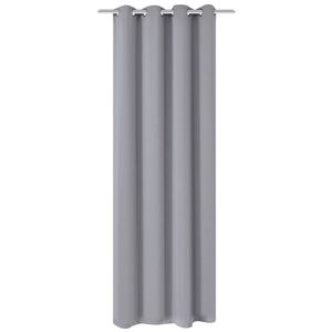 VidaXL Gordijn met metalen ringen verduisterend 270x245 grijs