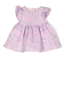 PUCCI Junior robe mi-longue évasée à imprimé abstrait - Rose