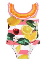 Dolce & Gabbana Kids maillot de bain à imprimé graphique - Blanc