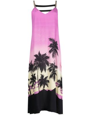 Palm Angels robe mi-longue imprimée - Violet