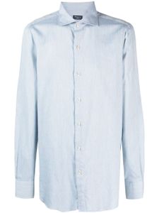 Finamore 1925 Napoli chemise en coton à manches longues - Bleu