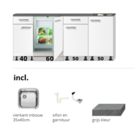 Kleine keuken 200cm met koelkast RAI-5848 Kleine keuken 200cm met koelkast RAI-5848