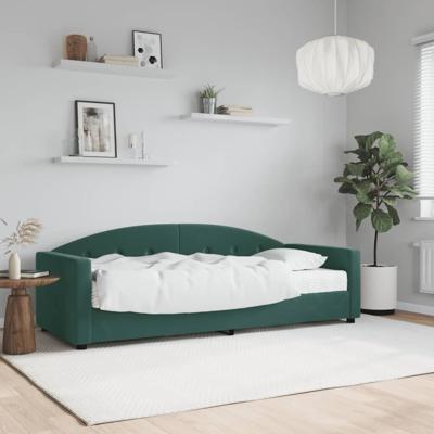 Slaapbank met matras 80x200 cm fluweel donkergroen
