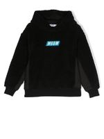 MSGM Kids hoodie à logo brodé - Noir