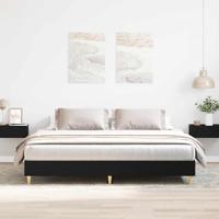 Bedframe Zwart Eiken 180 x 200 cm Bewerkt hout