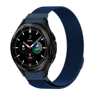 Samsung Galaxy Watch 4 Classic - 42mm / 46mm - Milanese bandje (ronde connector) - Donkerblauw - thumbnail
