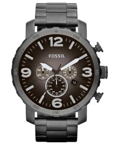Fossil Heren Nate chronograaf rook roestvrij stalen horloge JR1437