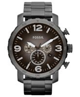 Fossil Heren Nate chronograaf rook roestvrij stalen horloge JR1437 Fossil Heren Nate chronograaf rook roestvrij stalen horloge JR1437
