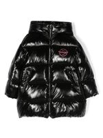 Chiara Ferragni Kids veste matelassée à patch logo - Noir - thumbnail