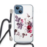 Mooie bloemen: iPhone 13 mini Transparant Hoesje met koord