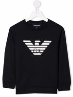 Emporio Armani Kids sweat à logo imprimé - Bleu