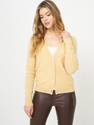 Vest met fijne ribstructuur van biologisch cashmere