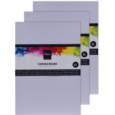 Artist en Co - 3x - A3 formaat schildersdoek / schilderskarton - wit - canvas - 40 x 30 cm