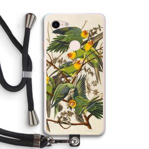 Carolinaparkiet: Pixel 3 XL Transparant Hoesje met koord
