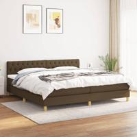 Boxspring met matras stof donkerbruin 200x200 cm