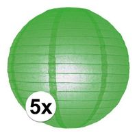 5x Bol lampionnen groene versiering van 25 cm