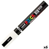 Markeerstift BRUSH POSCA PC-5BR Wit (6 Stuks)