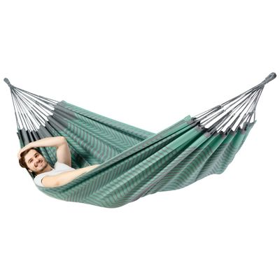 Tweepersoons hangmat - 350x160cm - Groen - 160kg draagkracht- 100% katoen - binnen & buiten