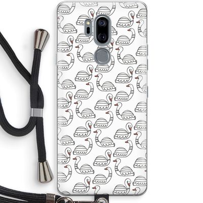 Zwanen: LG G7 Thinq Transparant Hoesje met koord
