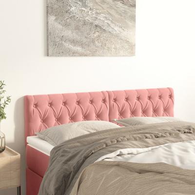Hoofdborden 2 st 72x7x78/88 cm fluweel roze
