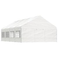 Prieel met dak 8,92x5,88x3,75 m polyetheen wit
