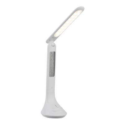 Globo BureaulampTyrell wit met klok - 58329W