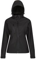 SALE! Regatta RG702 Womens Venturer 3-layer Printable Hooded Softshell Jacket - Black - Maat 36 (10) - thumbnail
