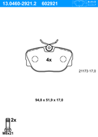 Remblokkenset, schijfrem ATE, u.a. fÃ¼r BMW - thumbnail