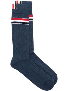 Thom Browne chaussettes à détail de rayures - Bleu